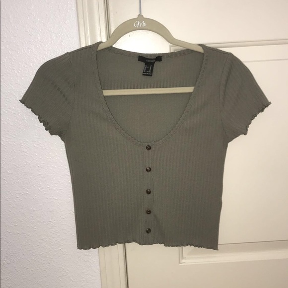 Forever 21 Tops - Green Forever 21 button up shirt